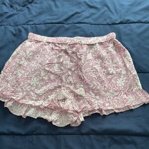 Floral Pink and White Shorts